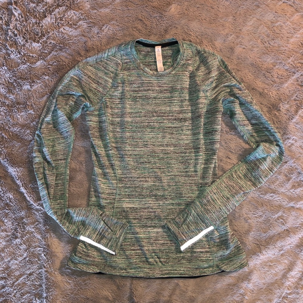 Lululemon Athletica Heathered Green Long Sleeve Athletic Tee Buttery Soft